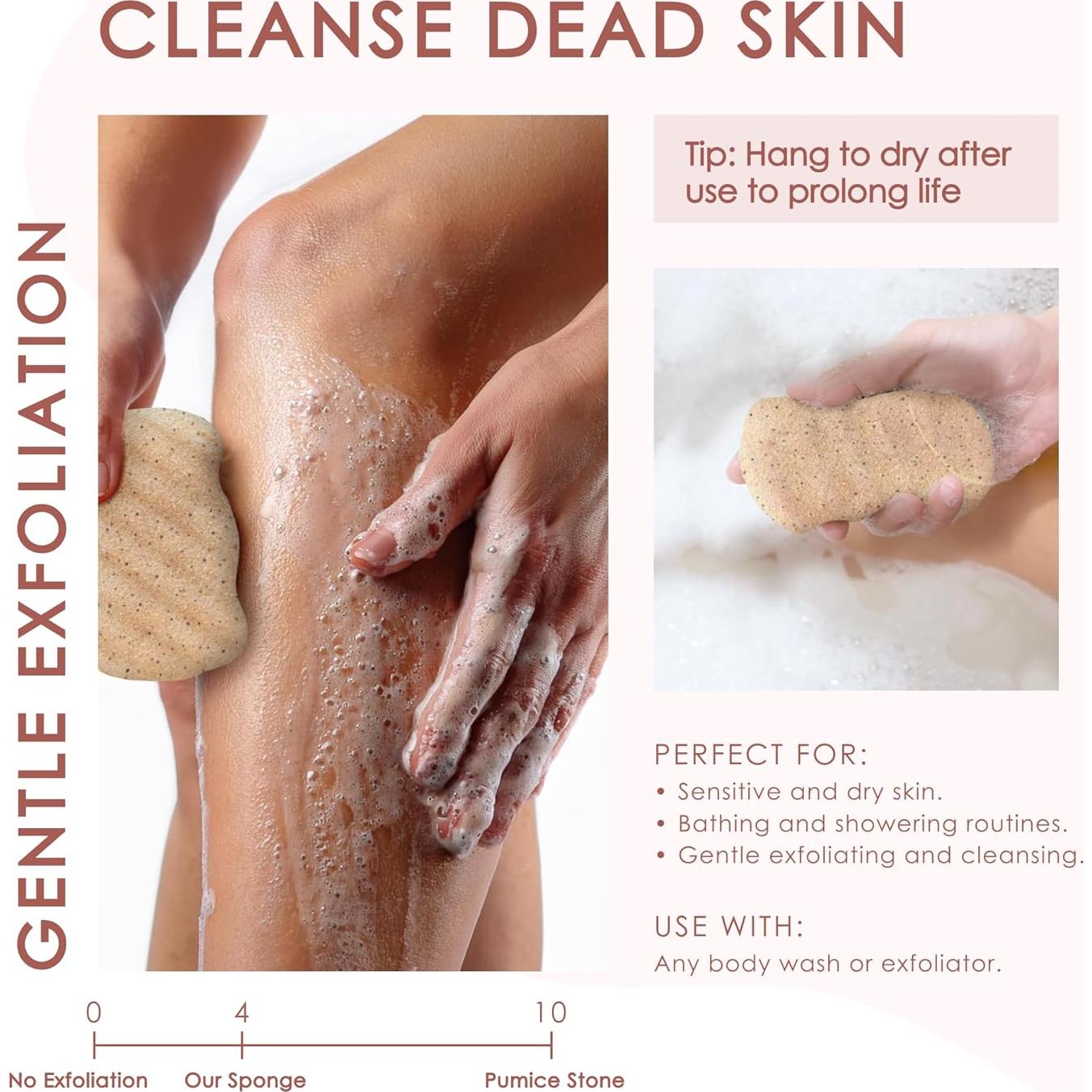 Esponjas Corporales Exfoliantes de Konjac Our Earth Beauty - 2 Unidades