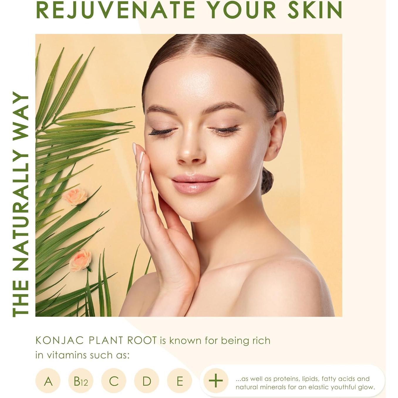 Esponjas Corporales Exfoliantes de Konjac Our Earth Beauty - 2 Unidades