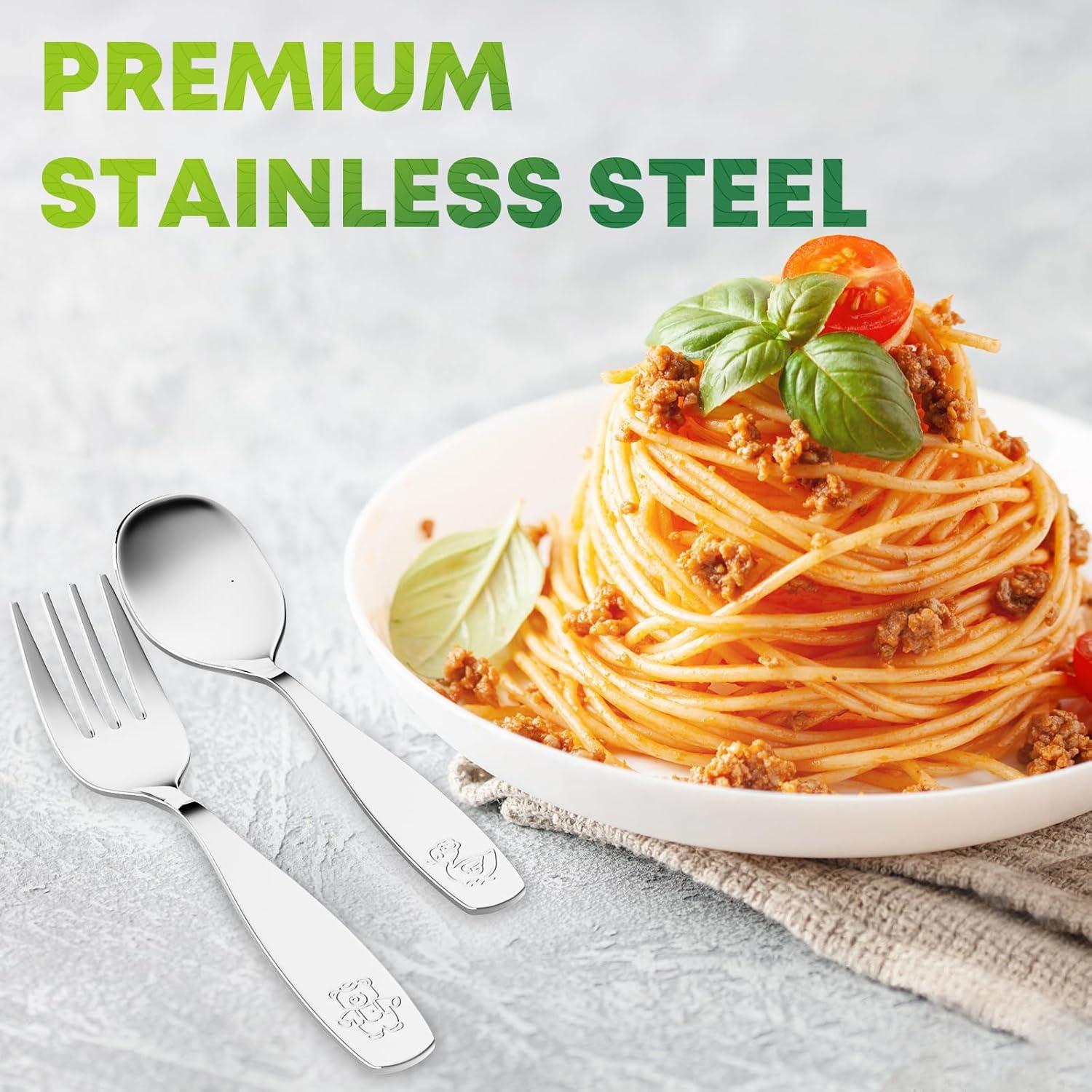 Juego de Cubiertos para Niños WXCWYQR - 12 Piezas Acero Inoxidable