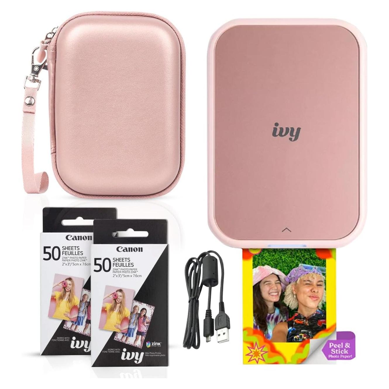Impresora de Fotos Mini Canon IVY 2 Rosa Claro ZINK