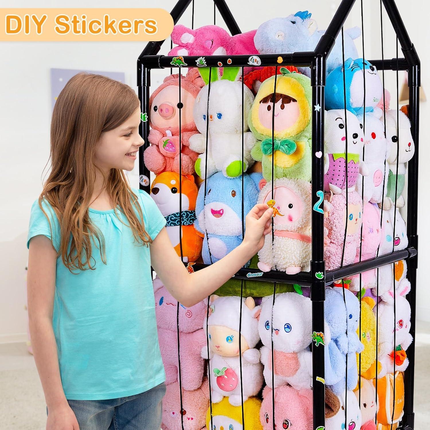 Organizador de Animales de Peluche FIOBEE Negro con Ruedas