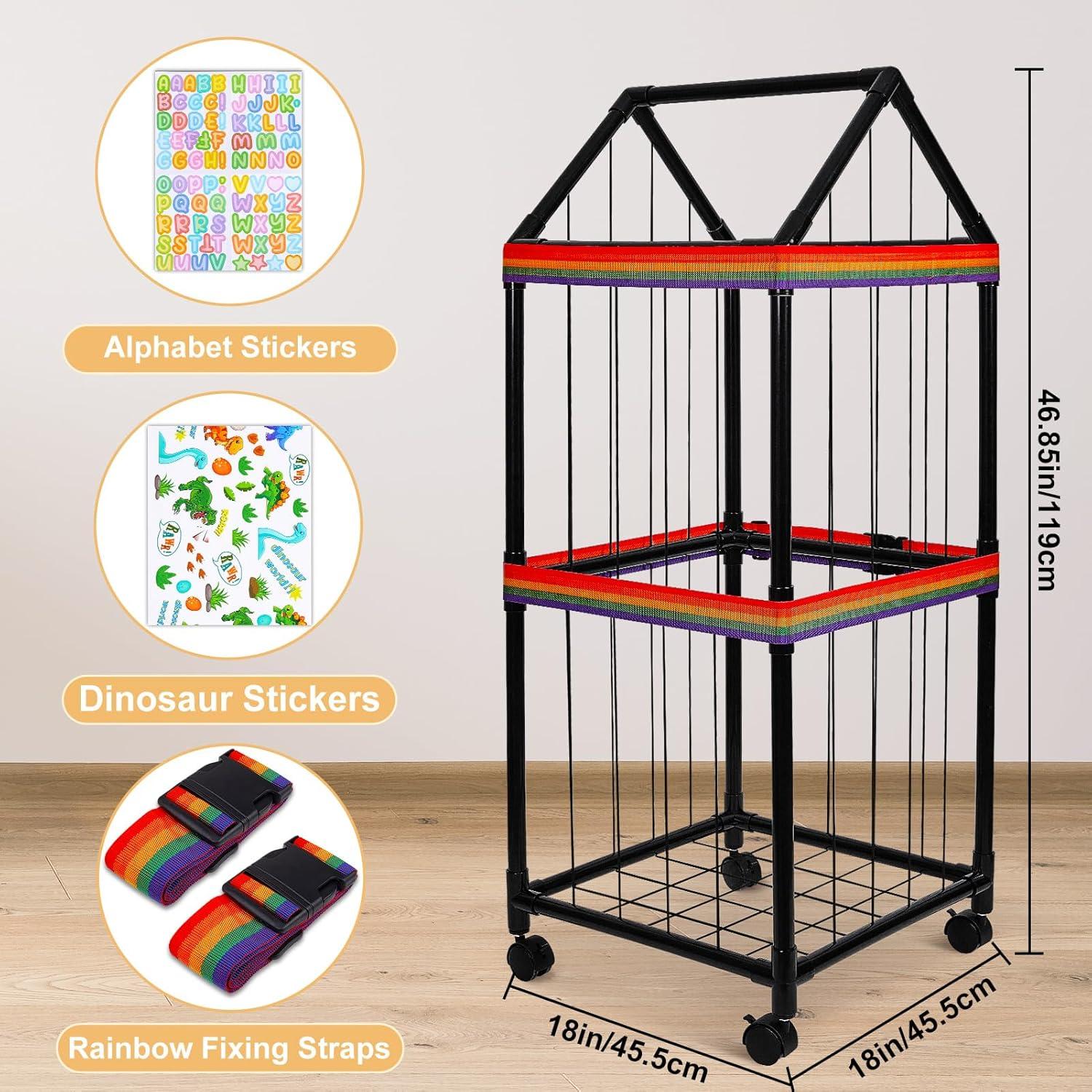 Organizador de Animales de Peluche FIOBEE Negro con Ruedas