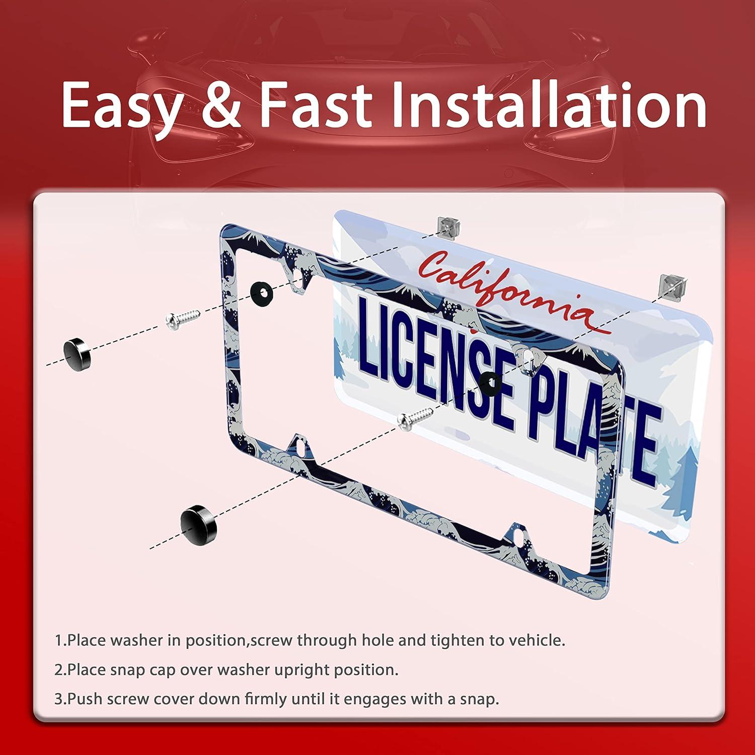 Marco de Placa de Licencia NINANMY Acero Inoxidable 31.2x16cm