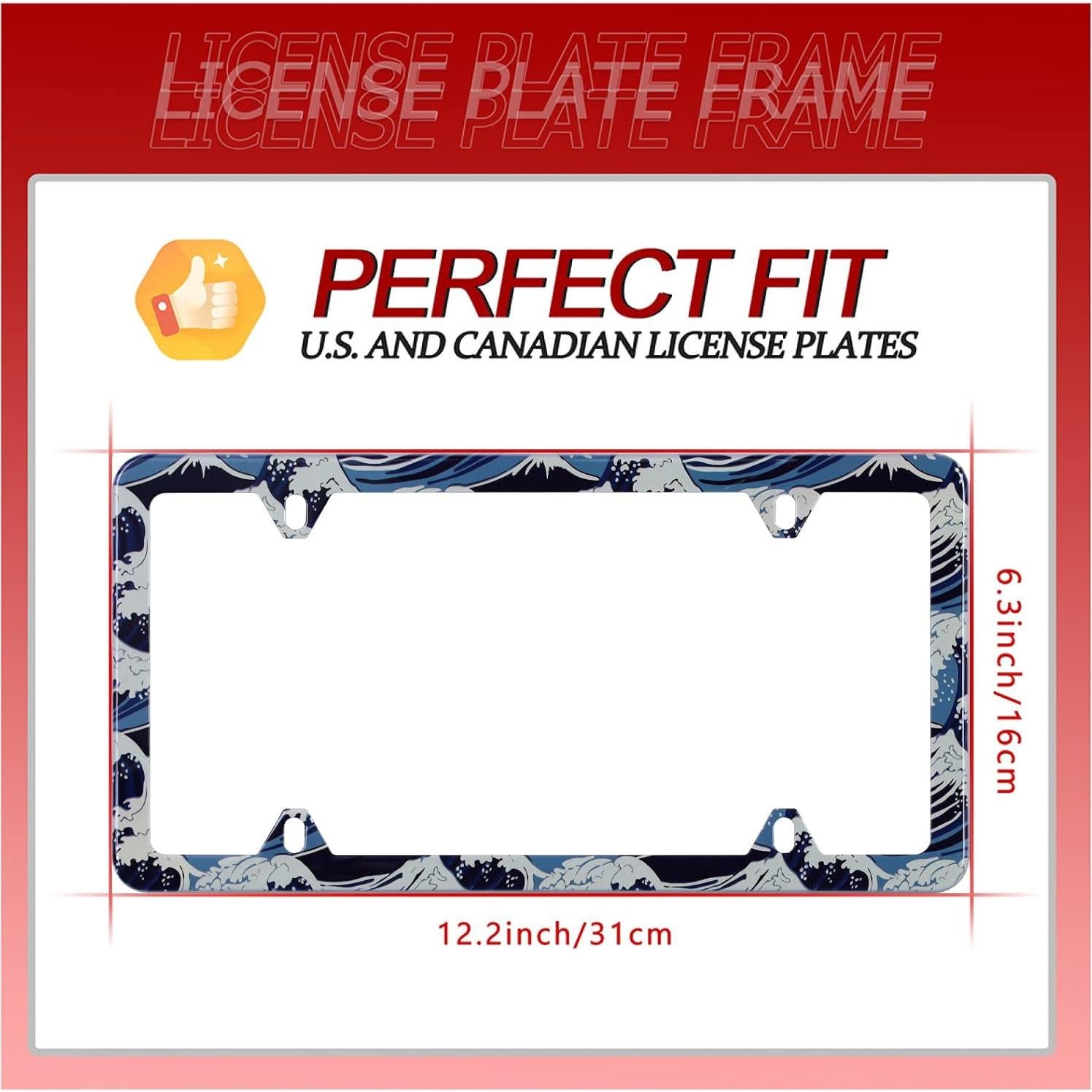 Marco de Placa de Licencia NINANMY Acero Inoxidable 31.2x16cm