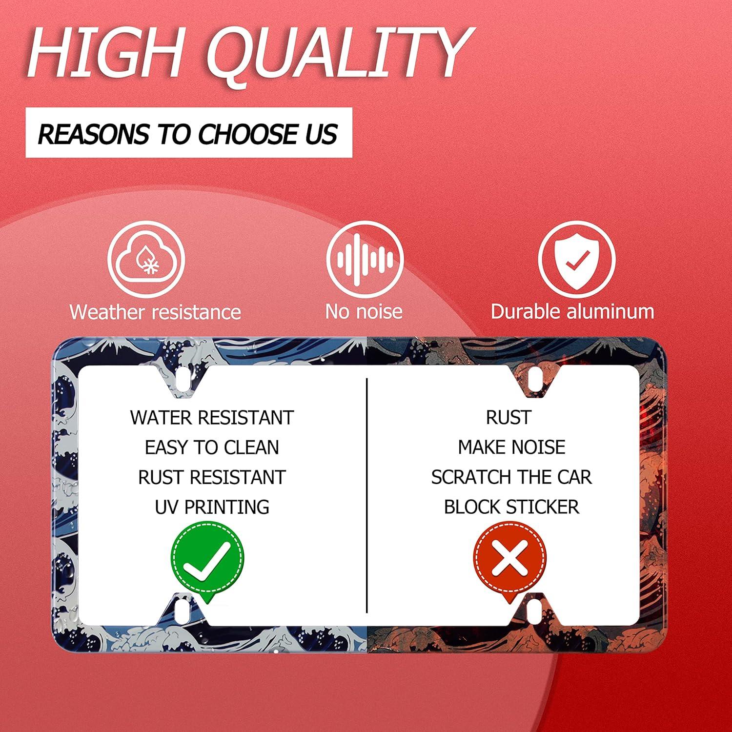 Marco de Placa de Licencia NINANMY Acero Inoxidable 31.2x16cm