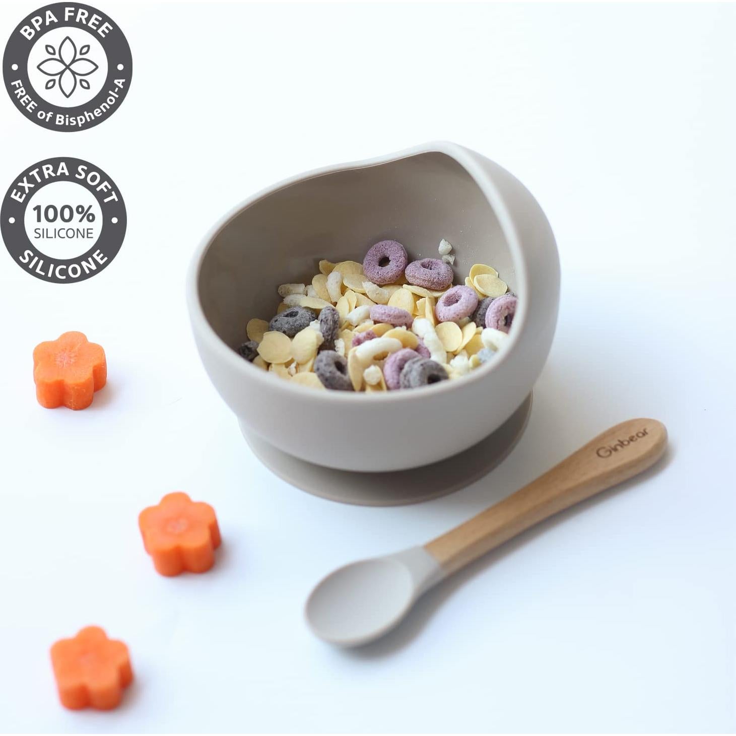 Set de Alimentación para Bebés Ginbear - Tazón, Babero y Cuchara