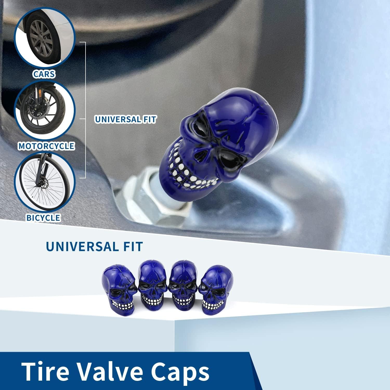 Tapas de Válvula de Neumáticos Bashineng Azul - 4 Piezas Universales