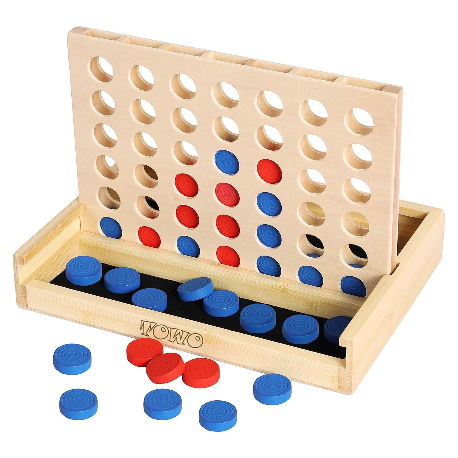 Juego de Conectar 4 de Madera TOWO - Estrategia para 2 Jugadores