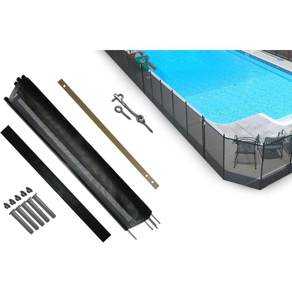 Kit de Puerta Autocerrable Life Saver para Cerca de Piscina 1.22x3.66m Negro