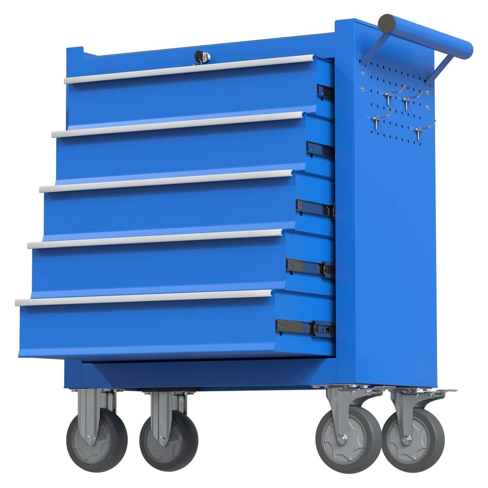 Caja de herramientas rodante Yaciente 5 cajones azul con ruedas