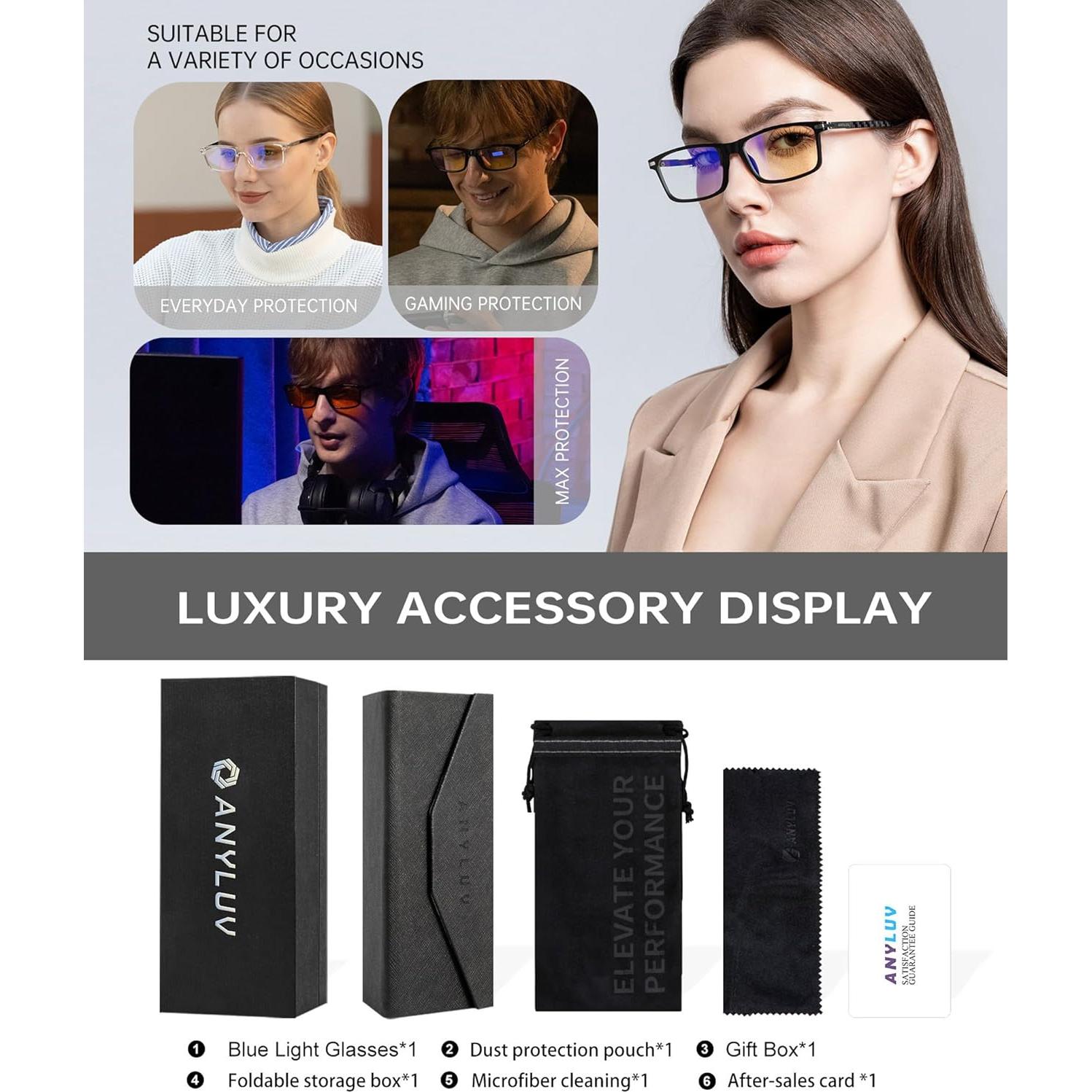 Gafas de Luz Azul ANYLUV UV400 para Hombres y Mujeres