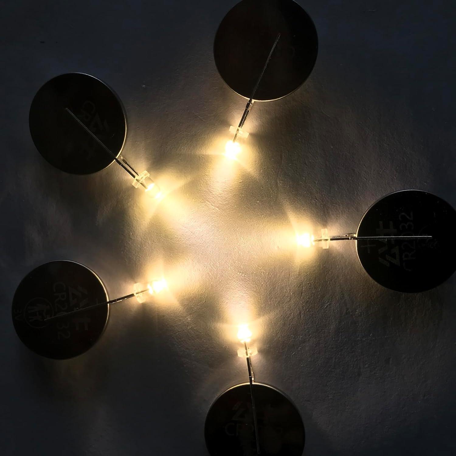 Luces LED 3mm Huadi 120Pcs Blanco Cálido 0.02kg