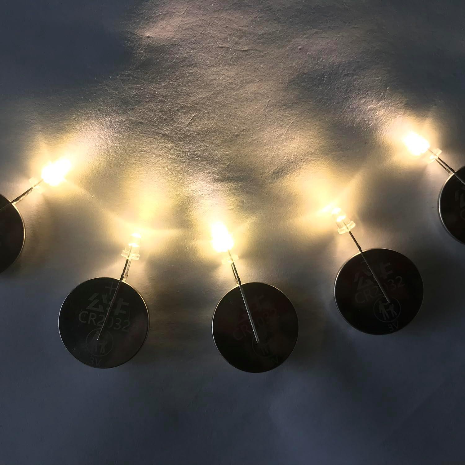 Luces LED 3mm Huadi 120Pcs Blanco Cálido 0.02kg