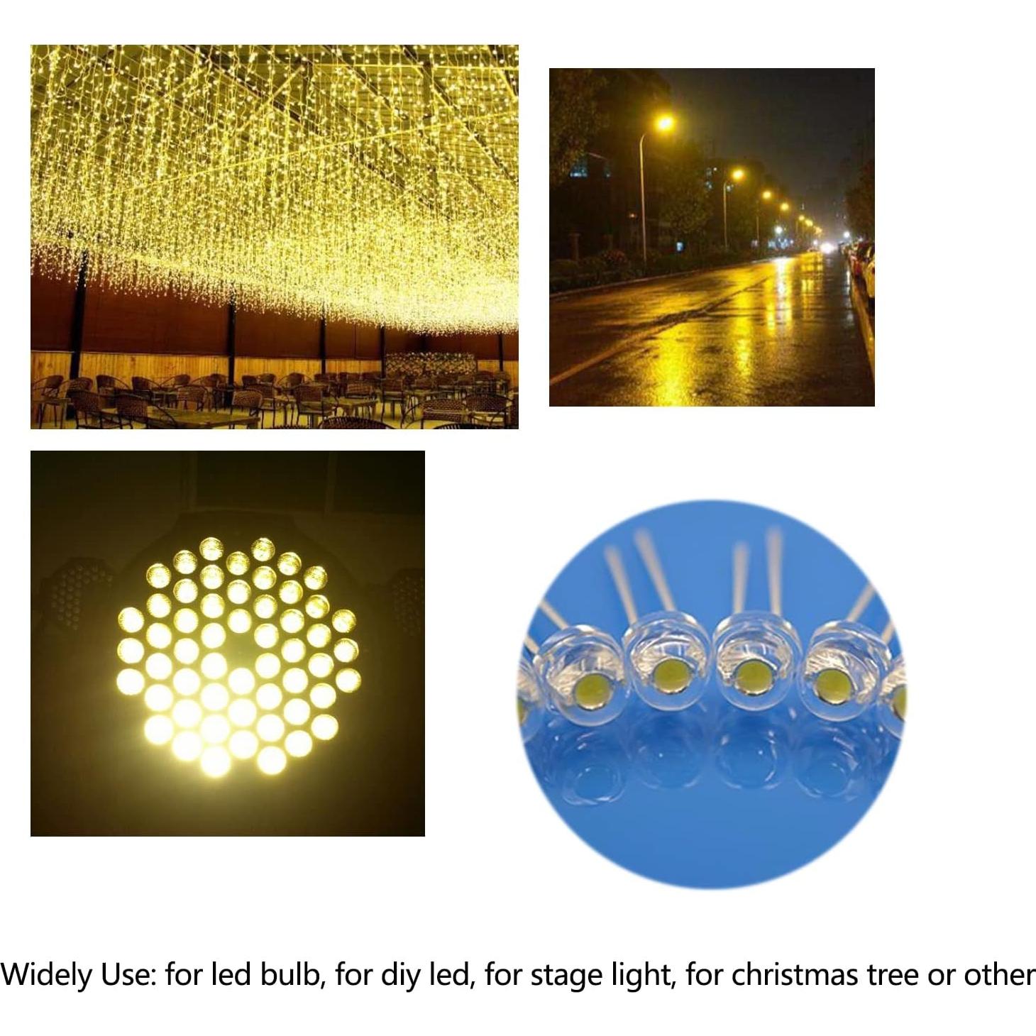 Luces LED 3mm Huadi 120Pcs Blanco Cálido 0.02kg