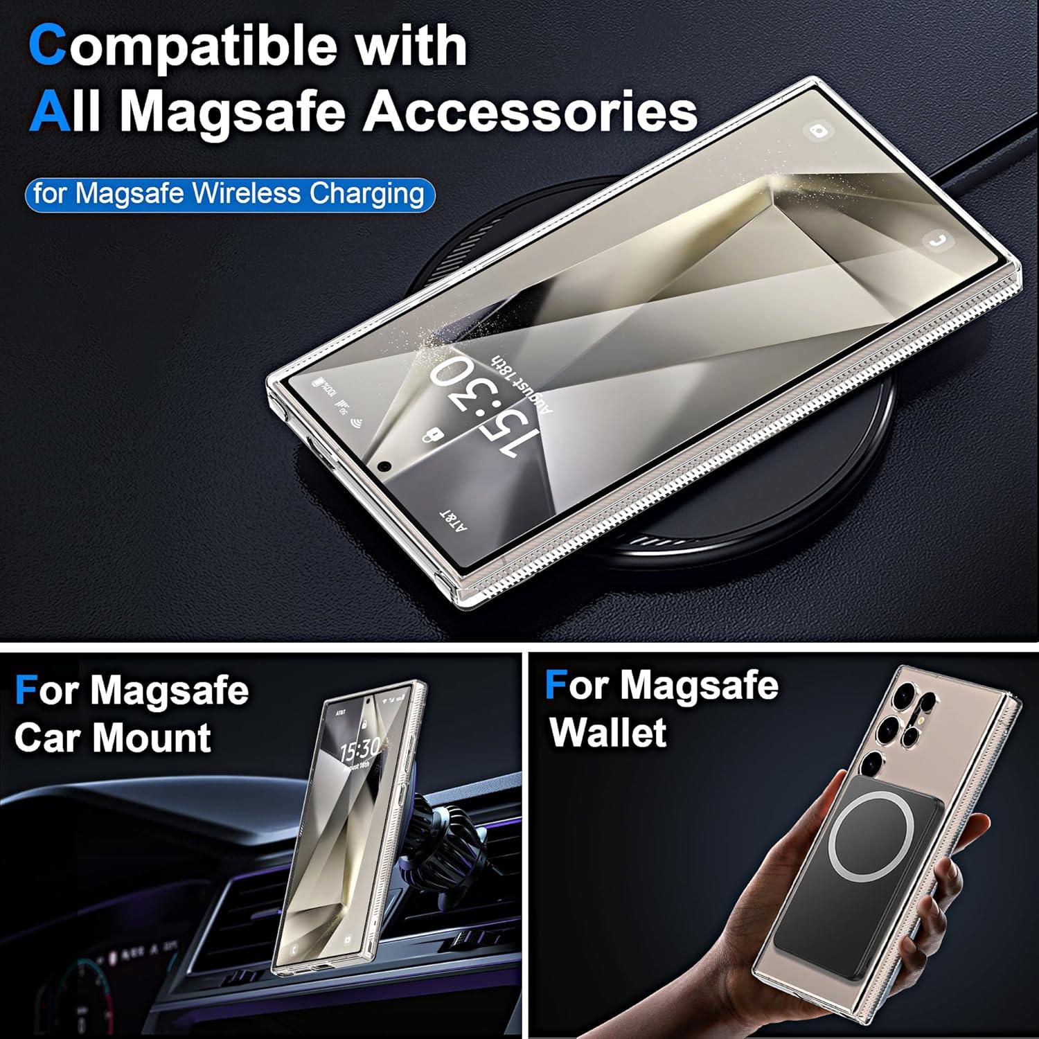 Funda NUVAVO para Galaxy S24 Ultra Transparente Magsafe