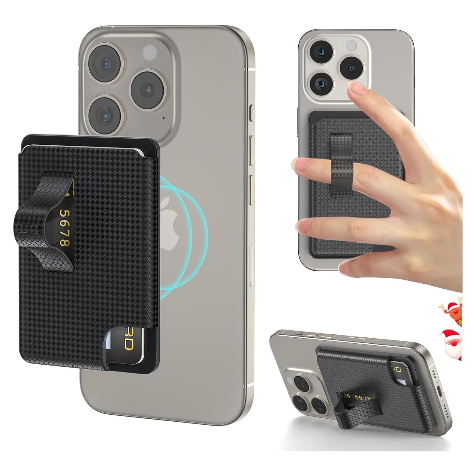 Soporte de Billetera Magnética AUROX para iPhone 16-12, Negro