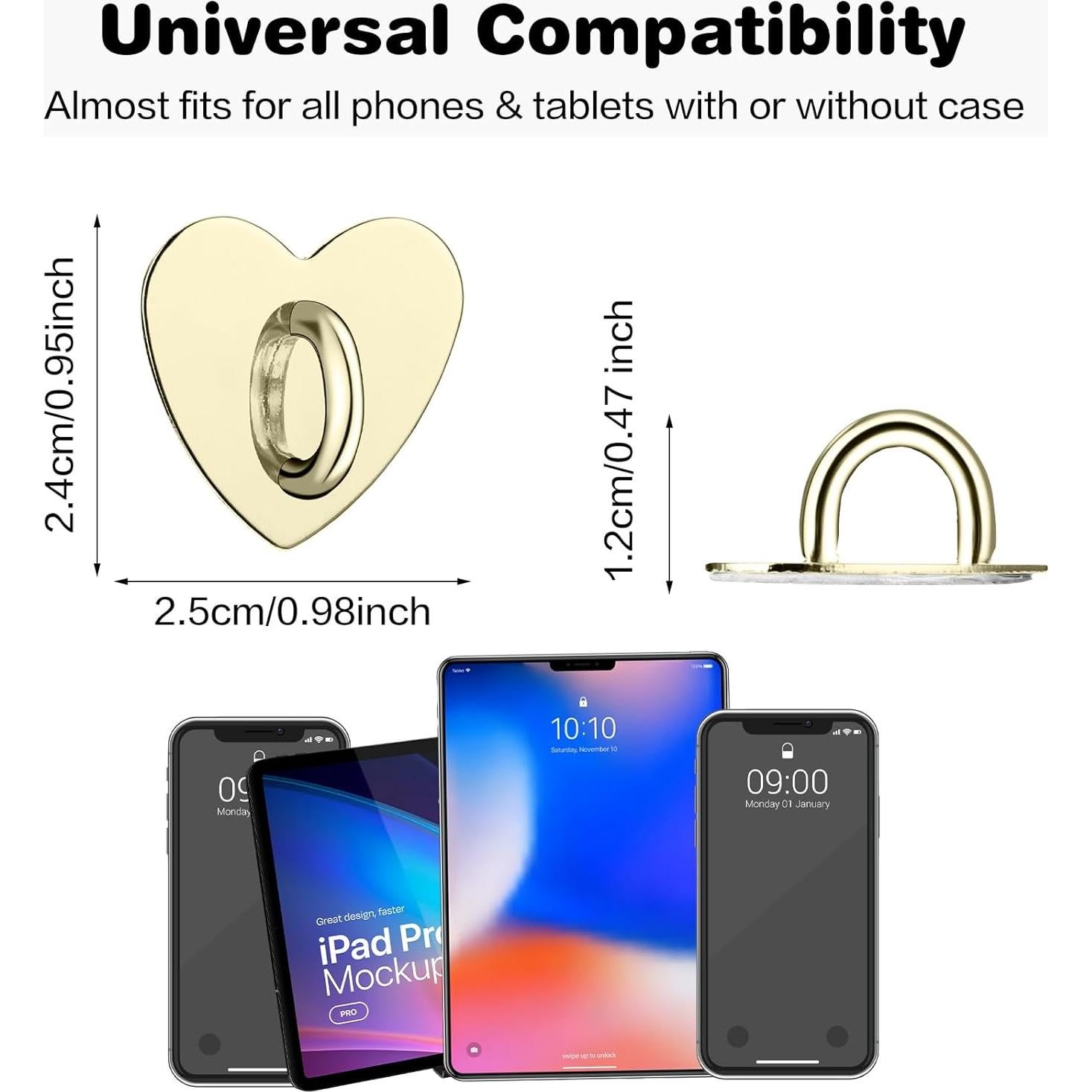 Soporte de Anillo para Teléfono Xinjoduz 8 Pcs Dorado