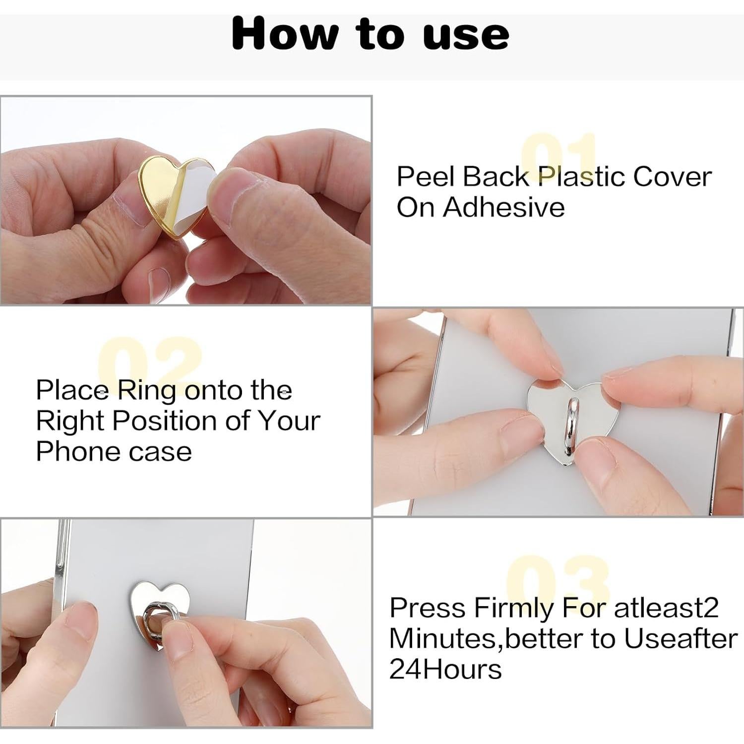 Soporte de Anillo para Teléfono Xinjoduz 8 Pcs Dorado