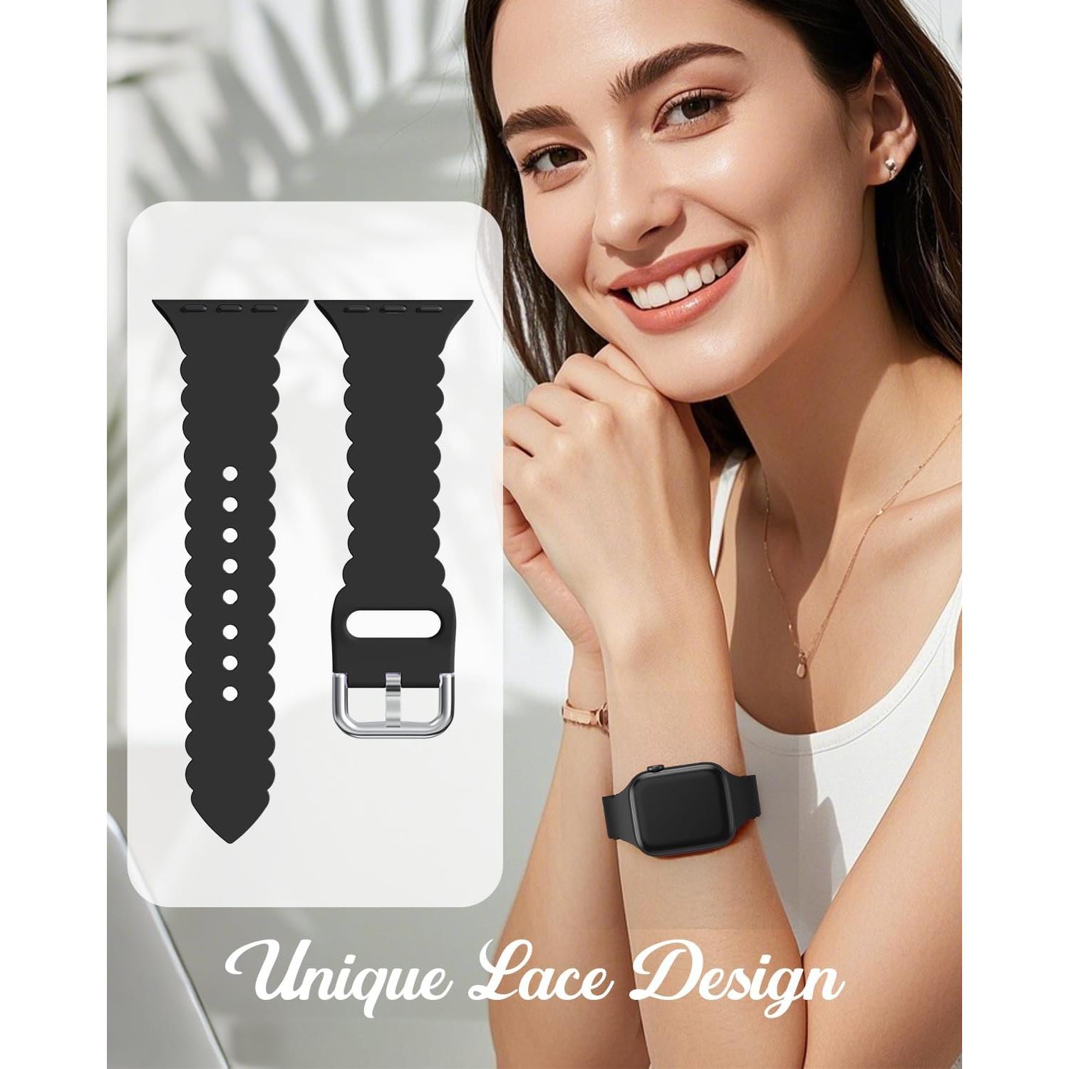 Banda de Silicona con Encaje Sunnywoo para Apple Watch 38-49mm