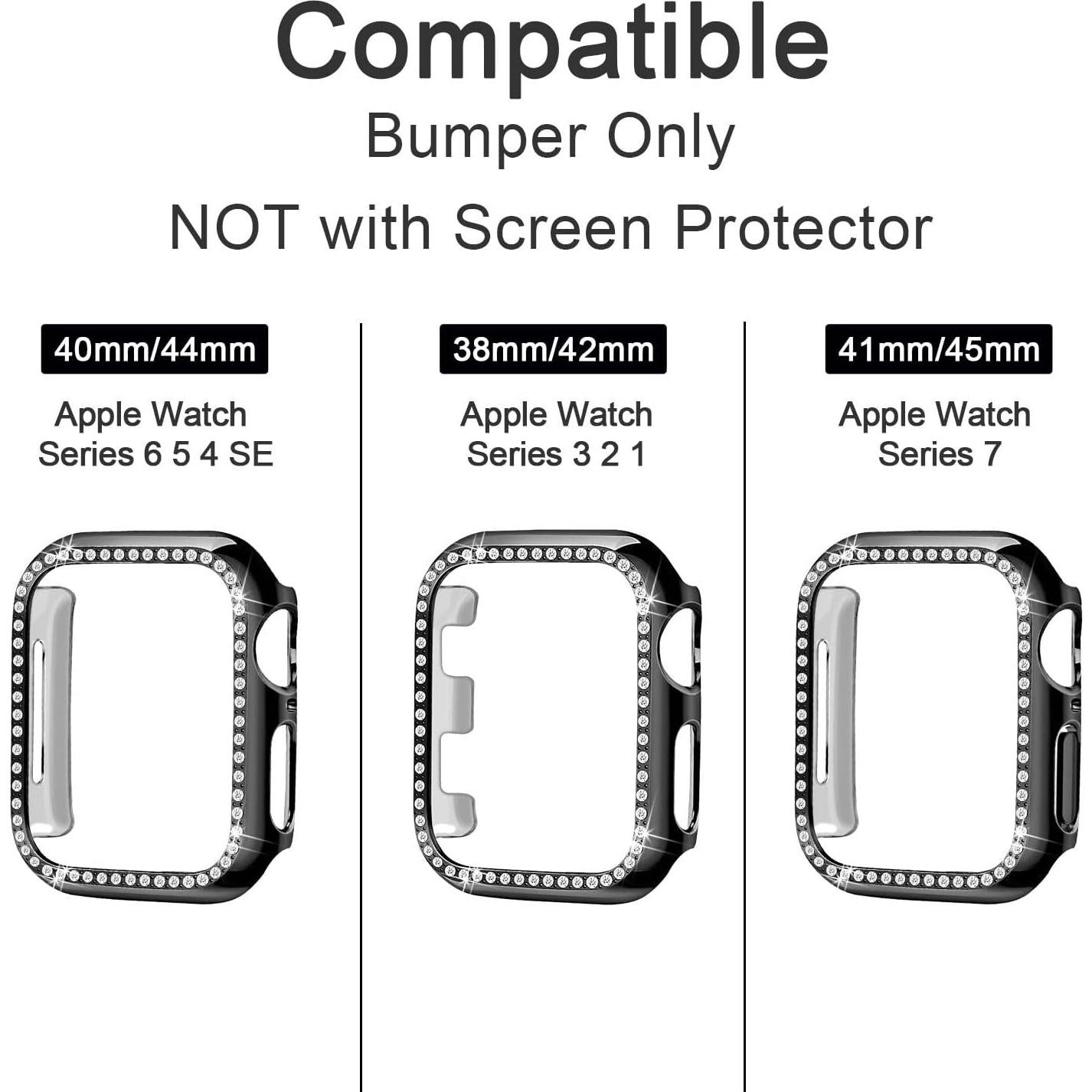 Funda protectora para Apple Watch 42mm Yolovie con cristales brillantes