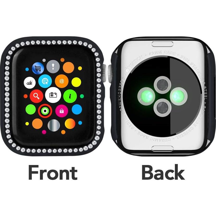 Funda protectora para Apple Watch 42mm Yolovie con cristales brillantes