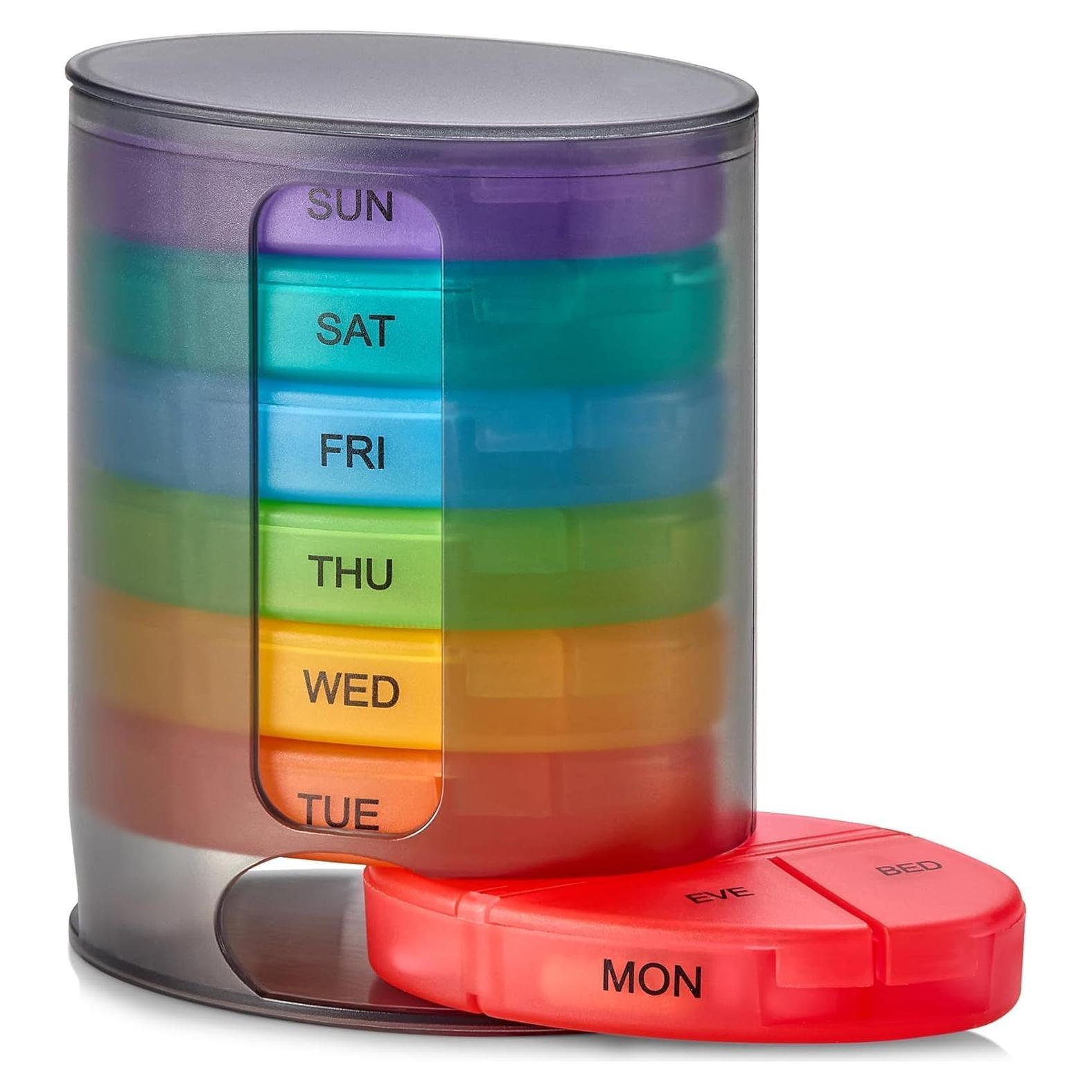 Organizador Semanal de Pastillas MEDca, 7 Compartimentos, Negro