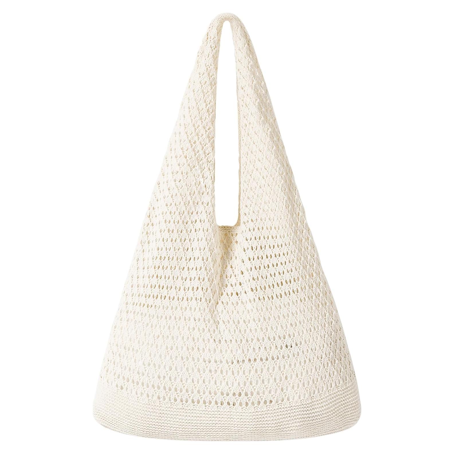 Bolsa de Playa de Crochet WantGor Albaricoque 35x36cm