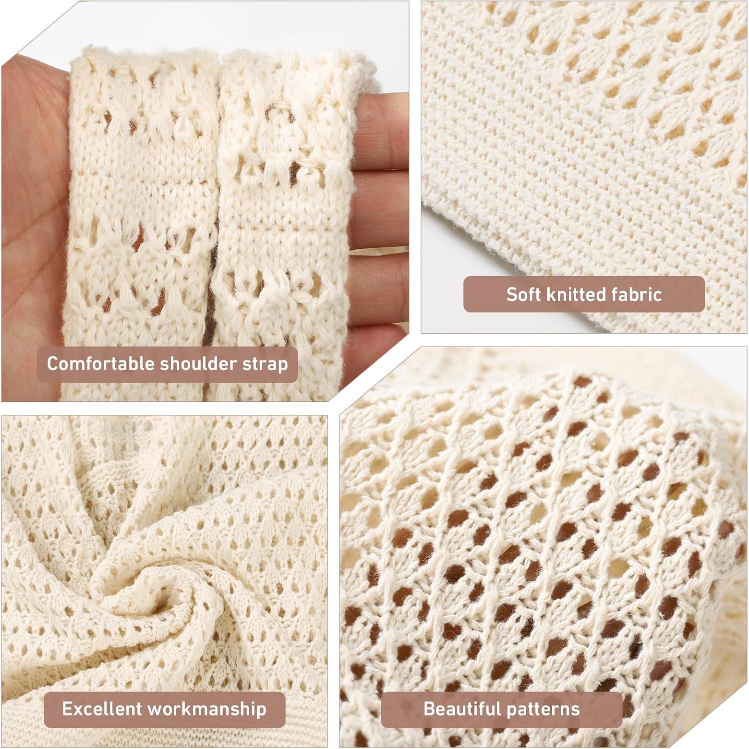 Bolsa de Playa de Crochet WantGor Albaricoque 35x36cm