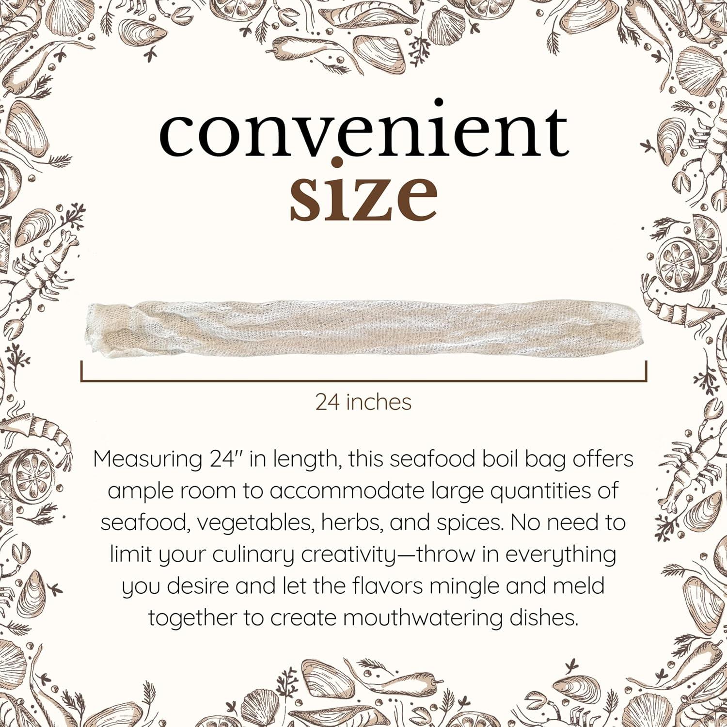 Bolsas de Hervir Mariscos B53 24" Reutilizables - 25 Piezas