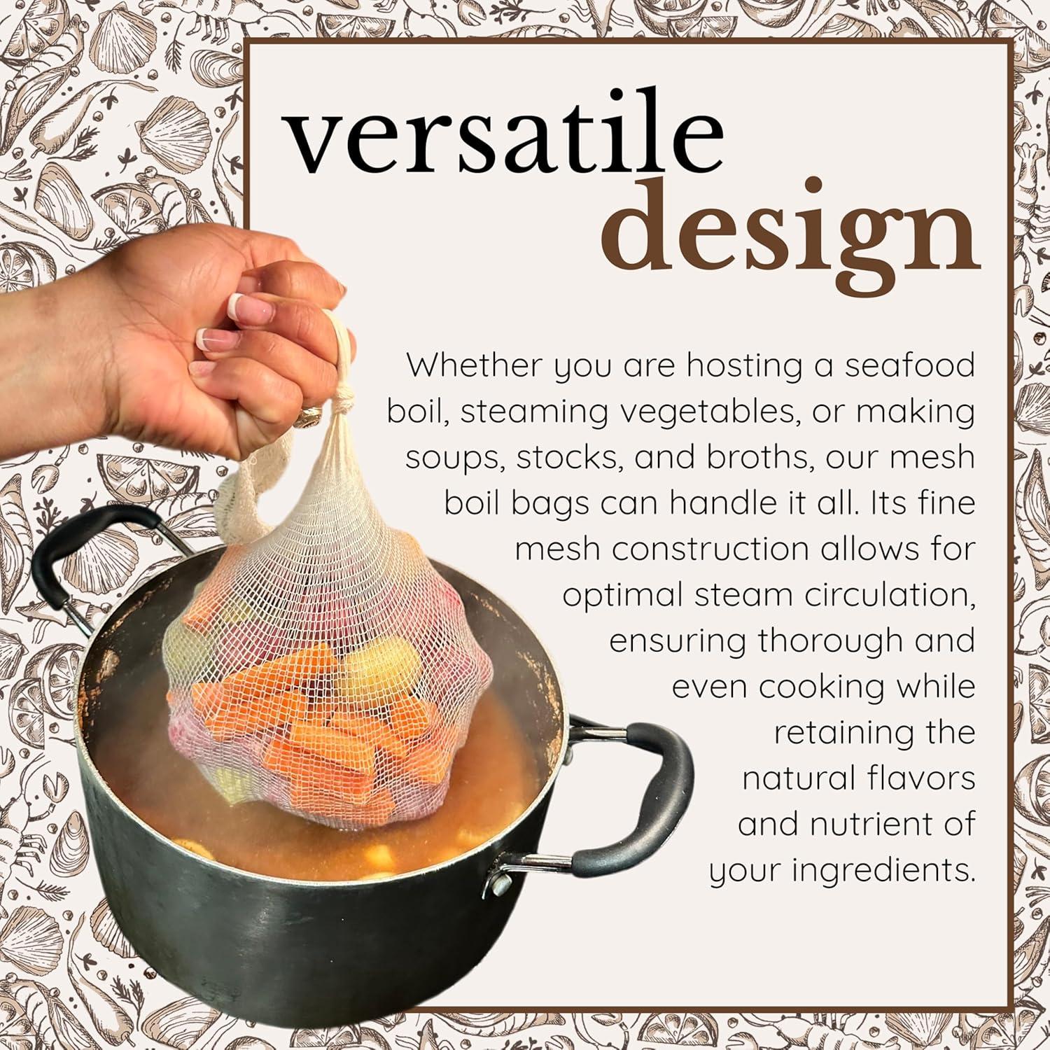 Bolsas de Hervir Mariscos B53 24" Reutilizables - 25 Piezas