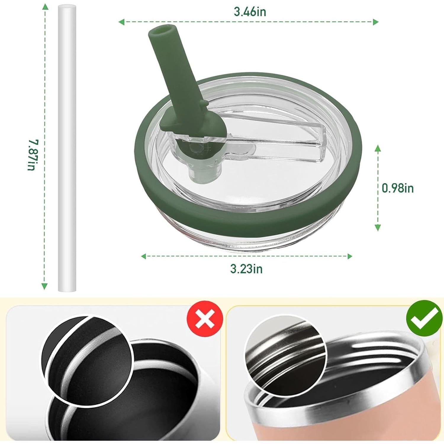 Paquete de 2 tapas de paja Bnoname 30 oz a prueba de fugas Verde Militar