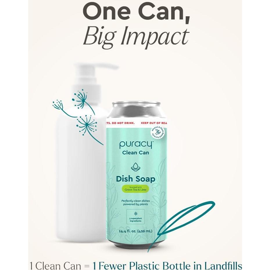 Jabón para Platos Natural Puracy 425 ml Té Verde y Lima