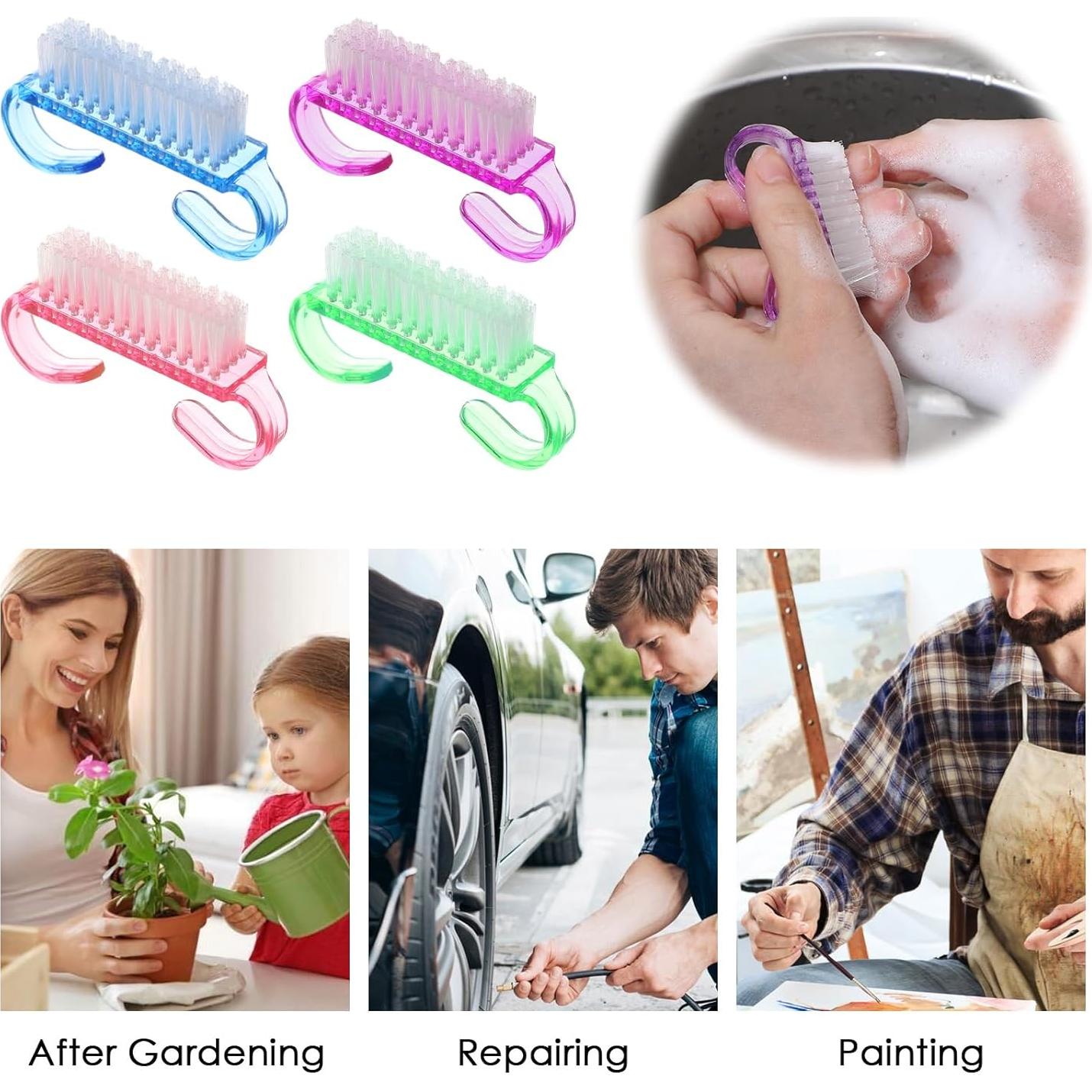 20 Cepillos de Uñas Aeaocvo en 4 Colores - Limpieza Efectiva