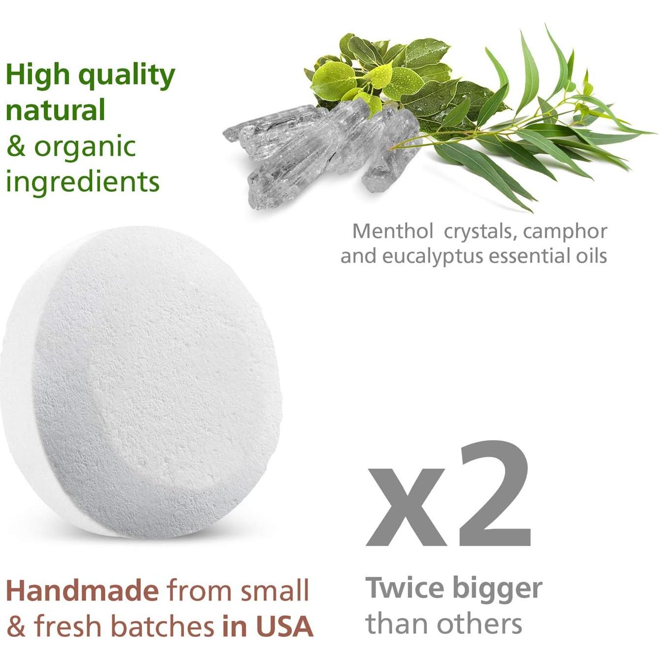 6 Tabletas de Vapor Orgánicas Relaxcation para Ducha 56.7g