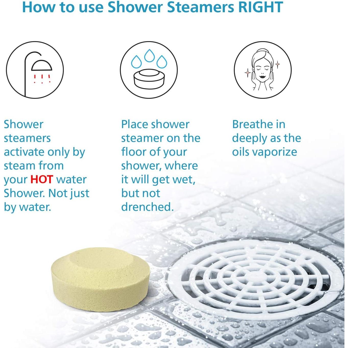 6 Tabletas de Vapor Orgánicas Relaxcation para Ducha 56.7g