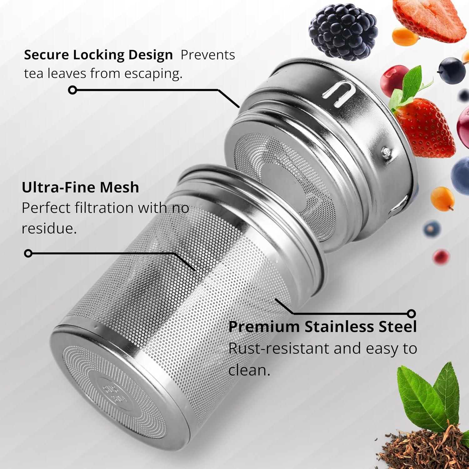 Botella Infusora de Té VCFROST 20oz Acero Inoxidable Doble Pared