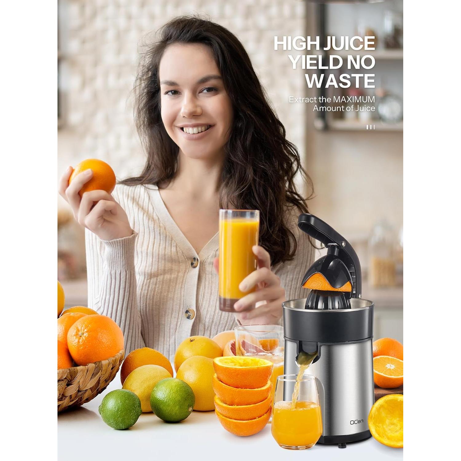 Exprimidor Eléctrico QCen SG-85W de Cítricos Acero Inoxidable