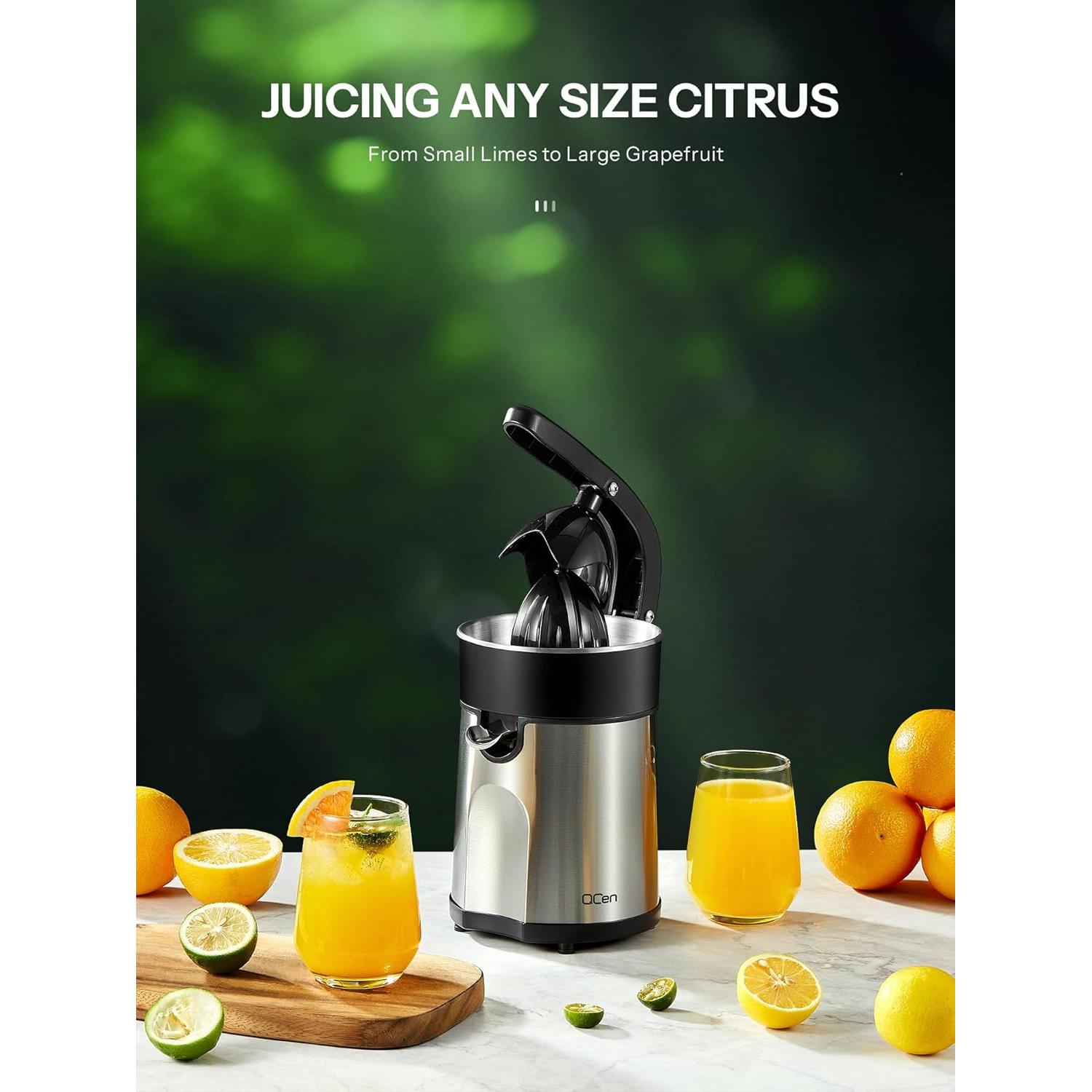Exprimidor Eléctrico QCen SG-85W de Cítricos Acero Inoxidable
