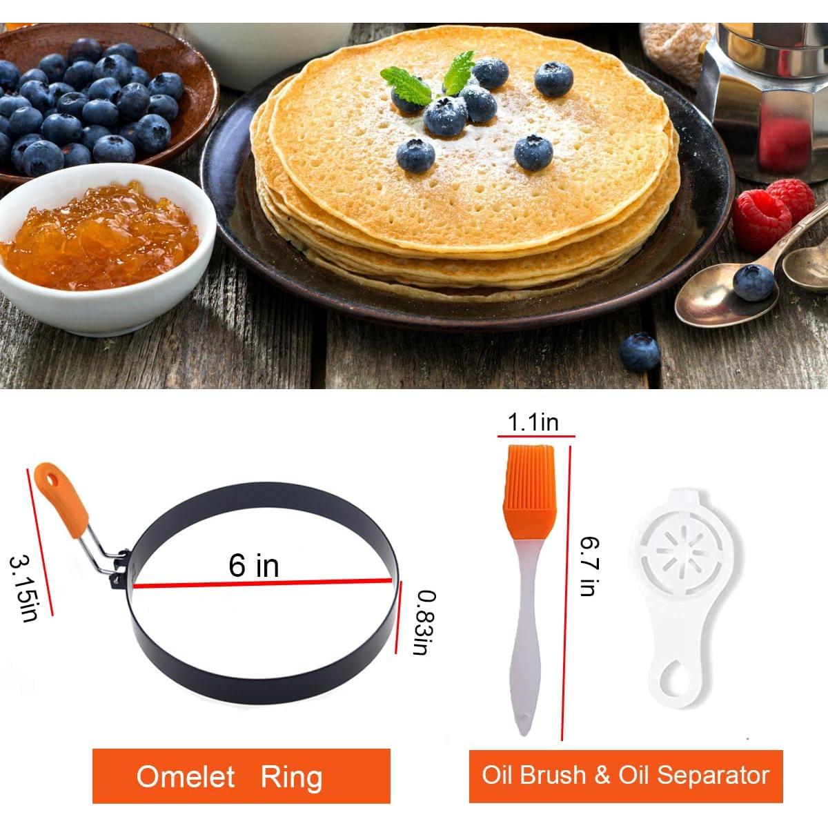 Anillos de Pancake y Huevo WOWITIS 15 cm - Acero Inoxidable