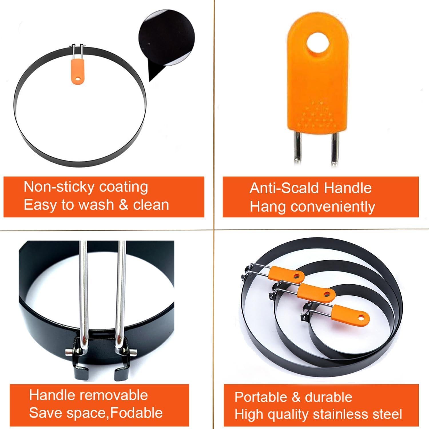 Anillos de Pancake y Huevo WOWITIS 15 cm - Acero Inoxidable