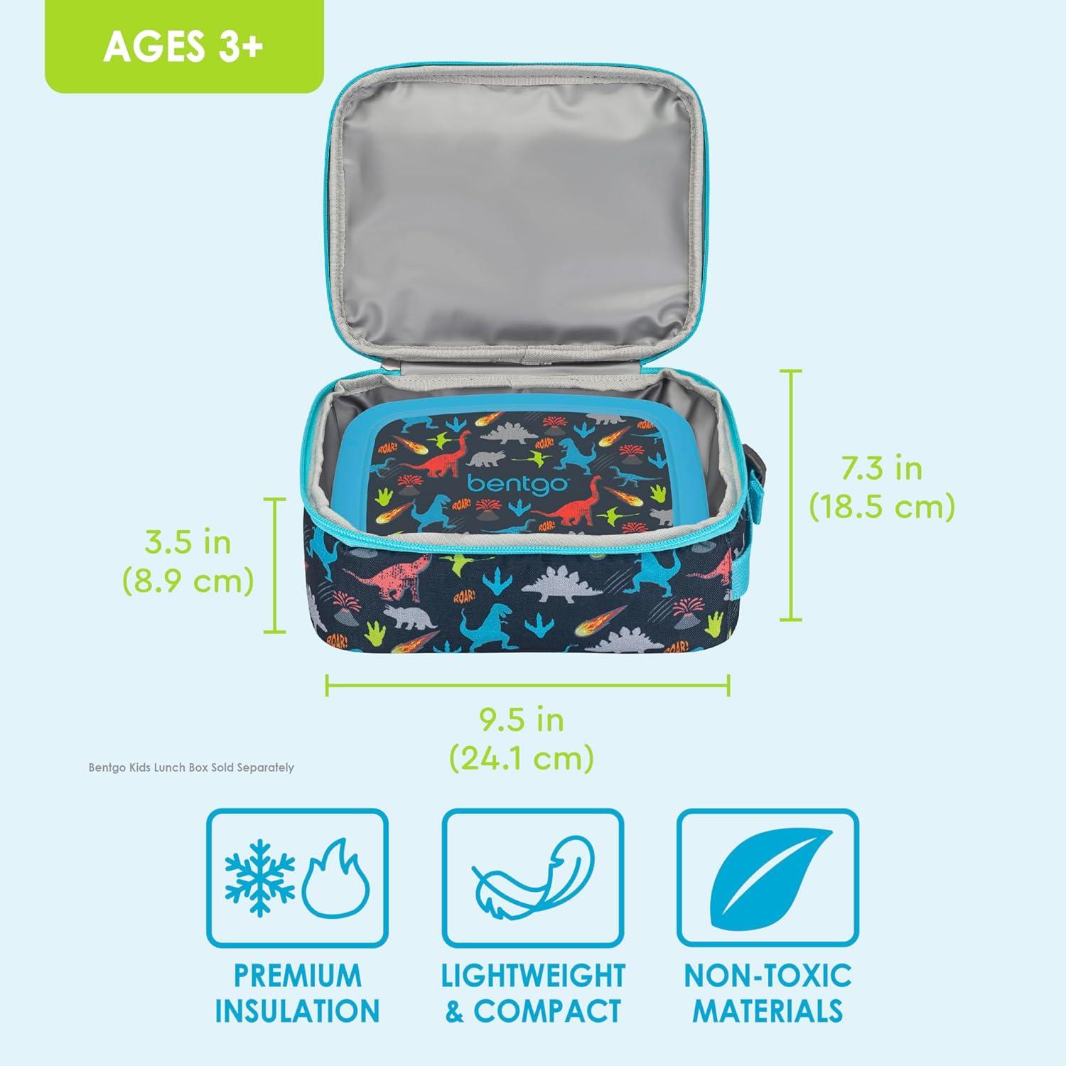 Bolsa Térmica Insulada Bentgo Kids Dinosaurio - 2.7L, Resistente al Agua