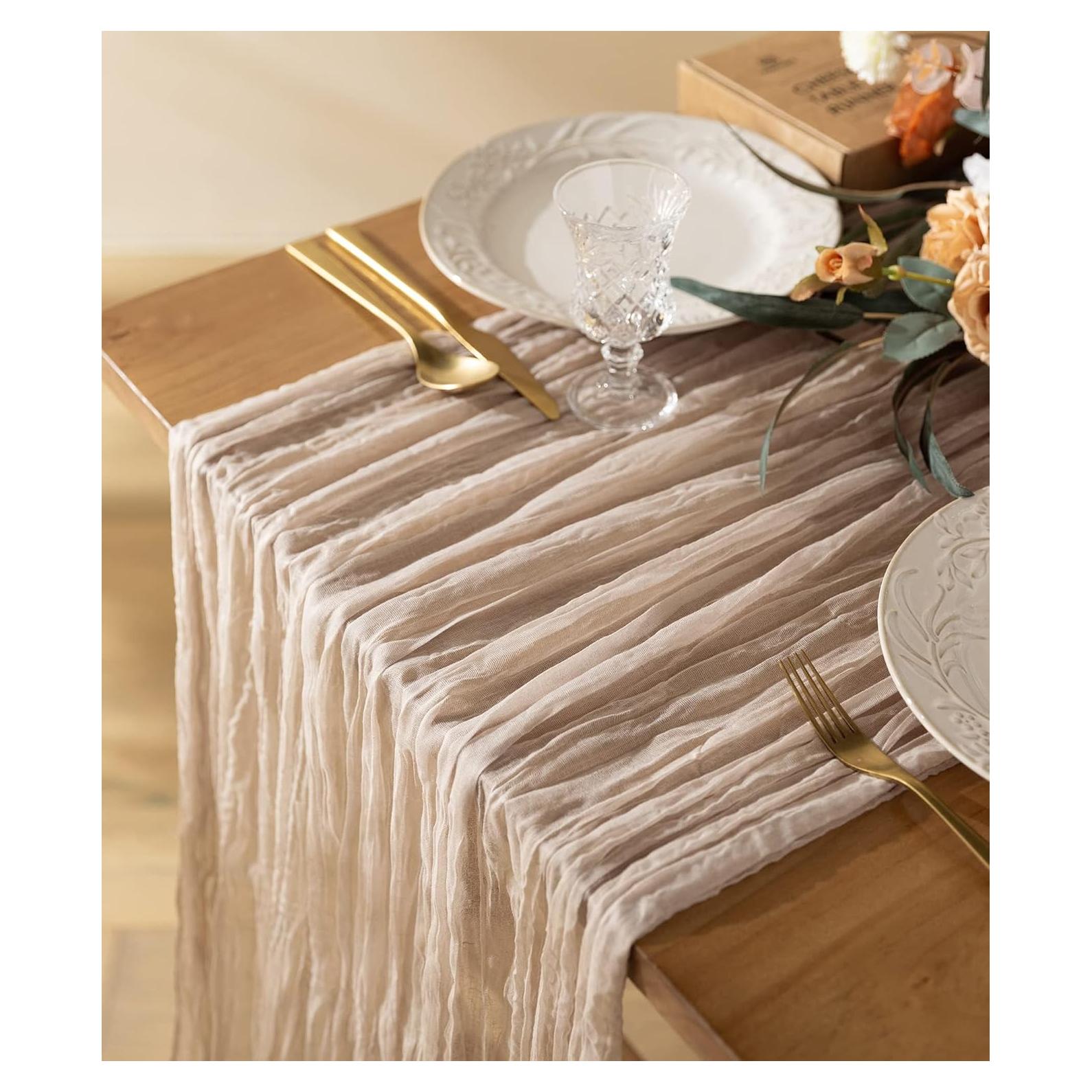 Caminito de Mesa de Gasa Vitalizart 304.8x88.9 cm Nude Rústico