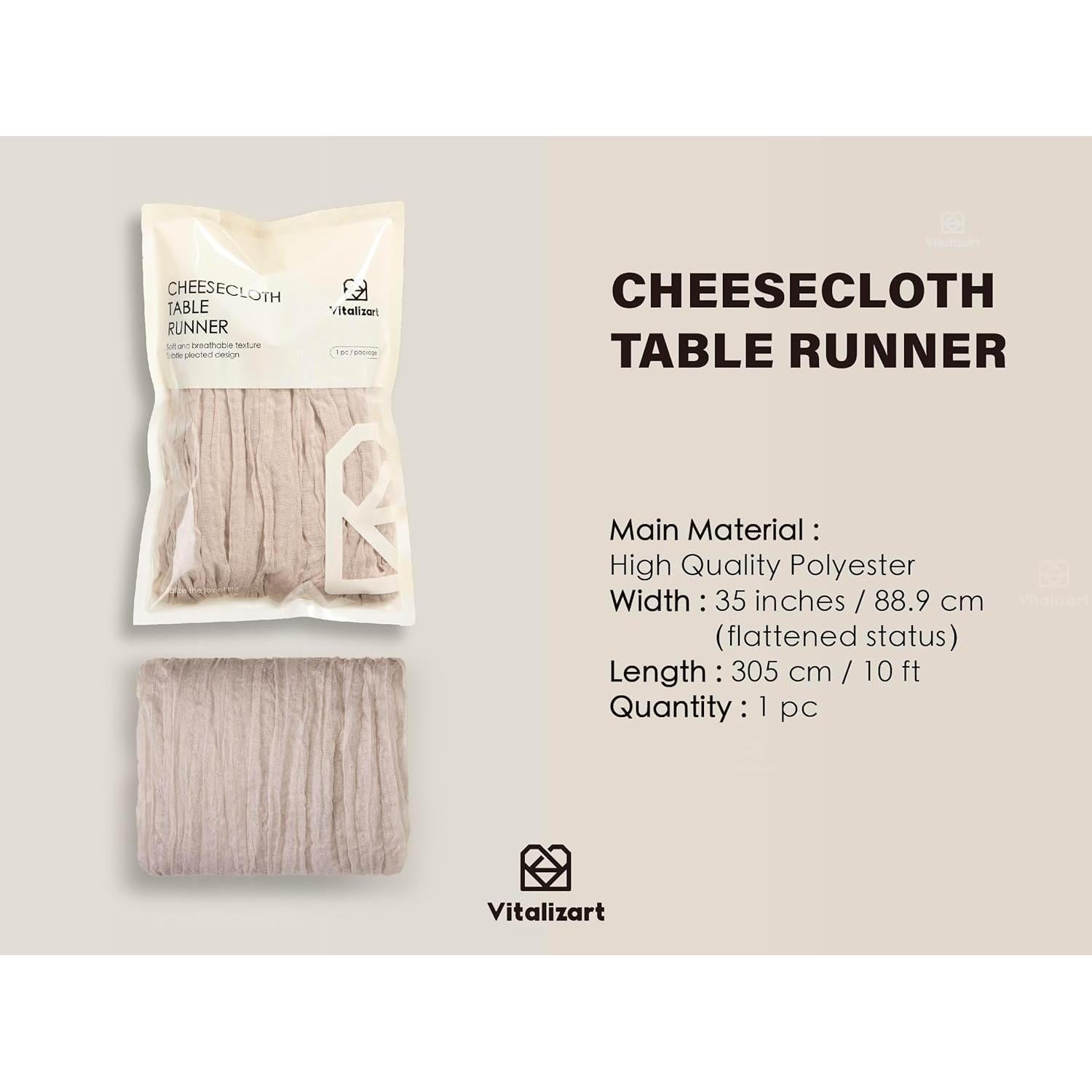 Caminito de Mesa de Gasa Vitalizart 304.8x88.9 cm Nude Rústico