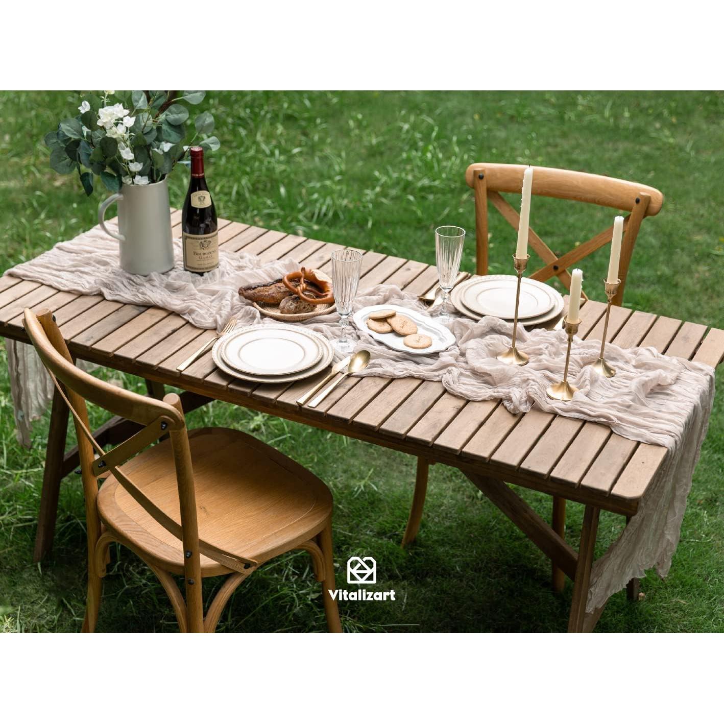 Caminito de Mesa de Gasa Vitalizart 304.8x88.9 cm Nude Rústico