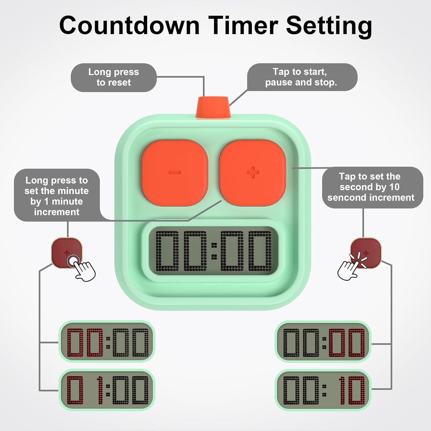 Temporizador de Productividad KADAMS Magnético Verde 67.7g