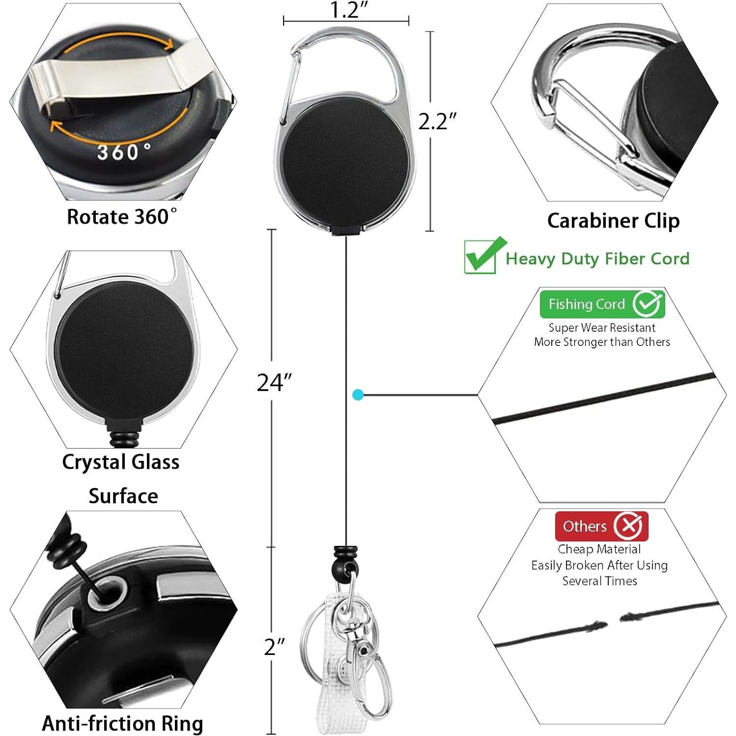 Portador de Identificación GIANCOMICS Negro con Carrete Retráctil