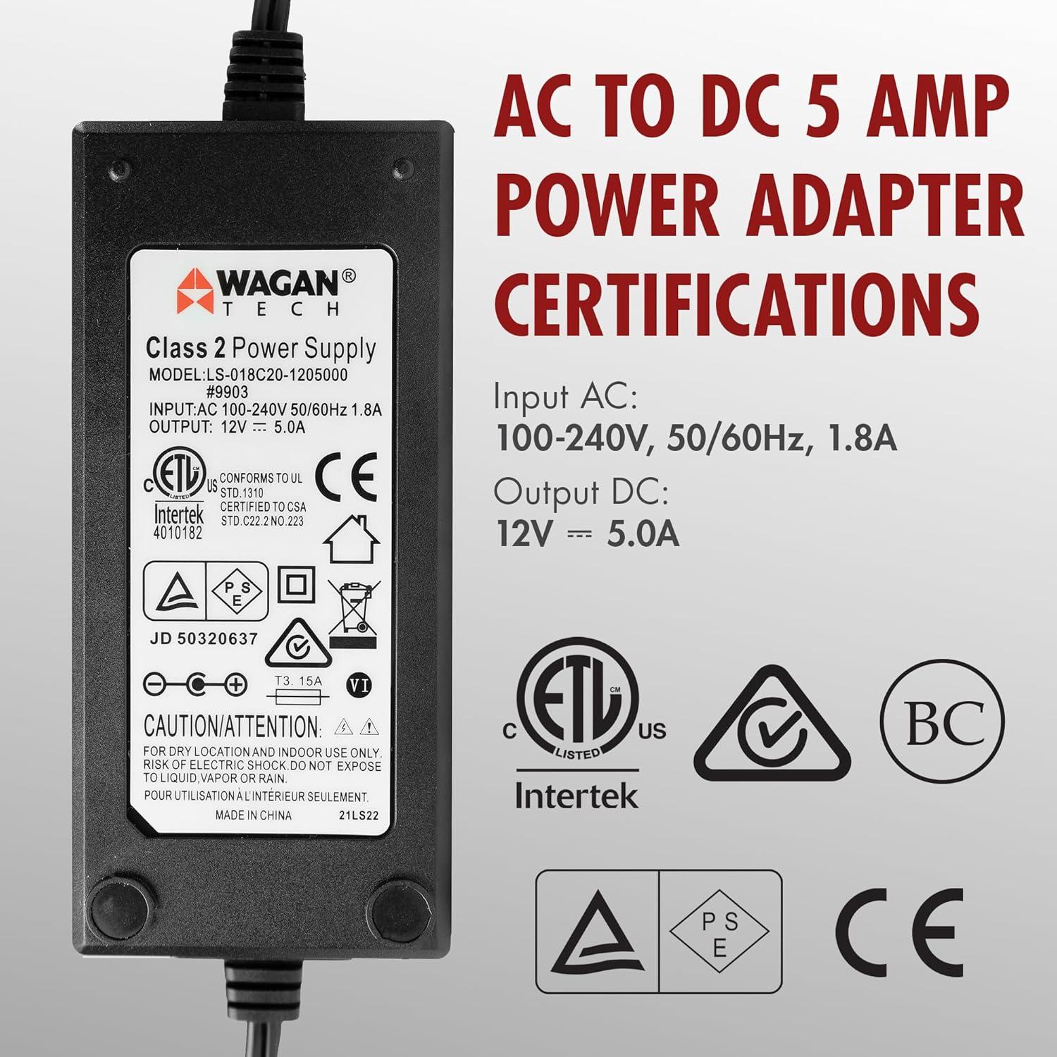 Adaptador de corriente AC a DC Wagan EL9903 5A 60W 12V