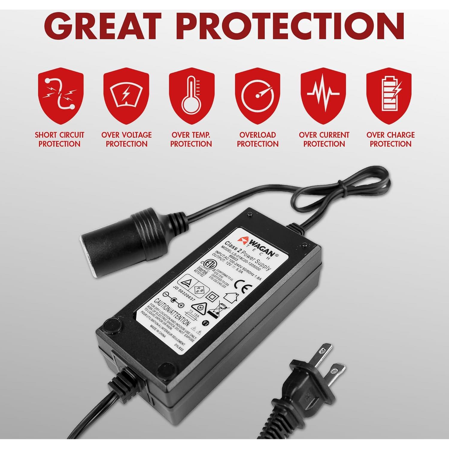 Adaptador de corriente AC a DC Wagan EL9903 5A 60W 12V