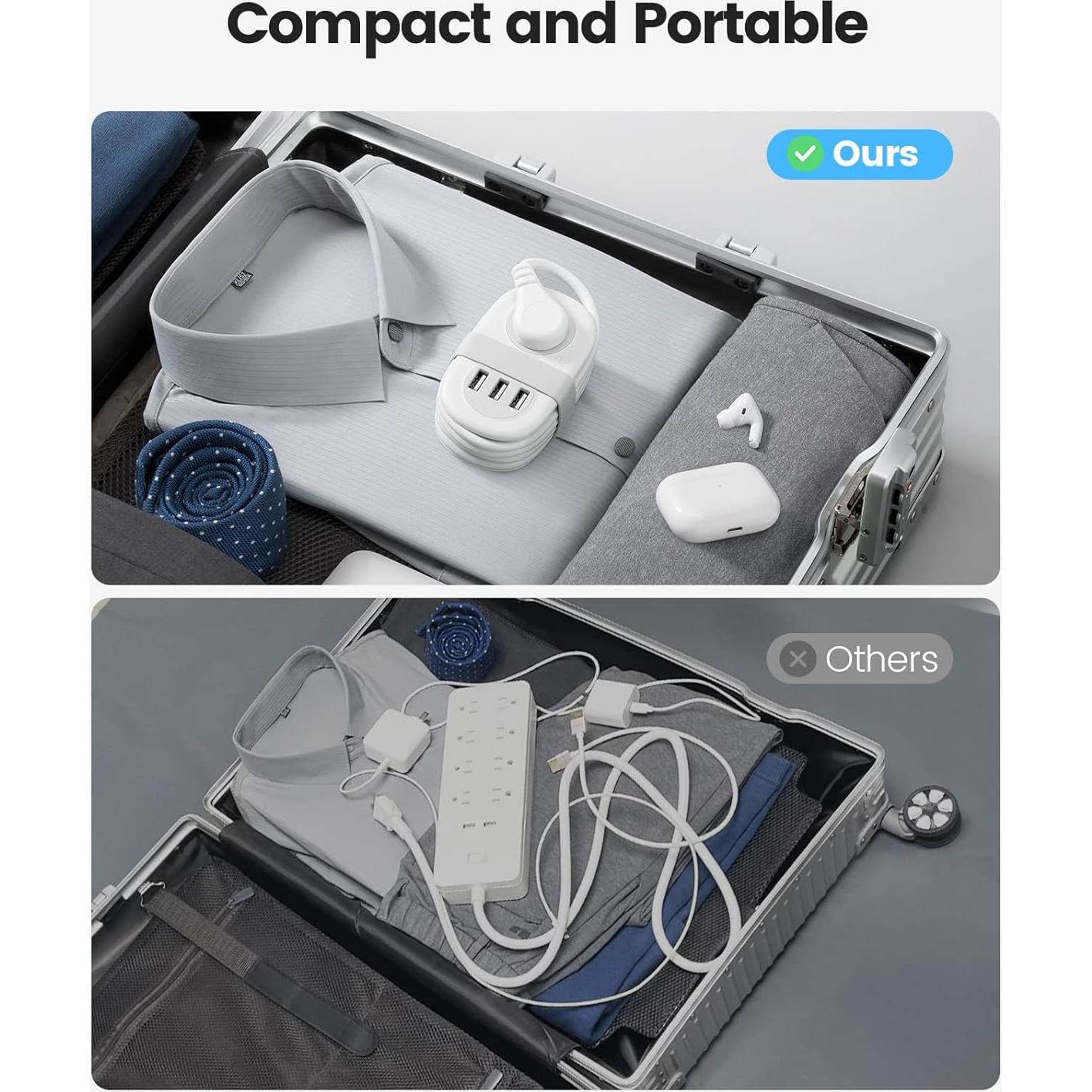 Regleta de Viaje ORICO AP3-2A3U-US-WH con 2 Salidas AC y 3 USB