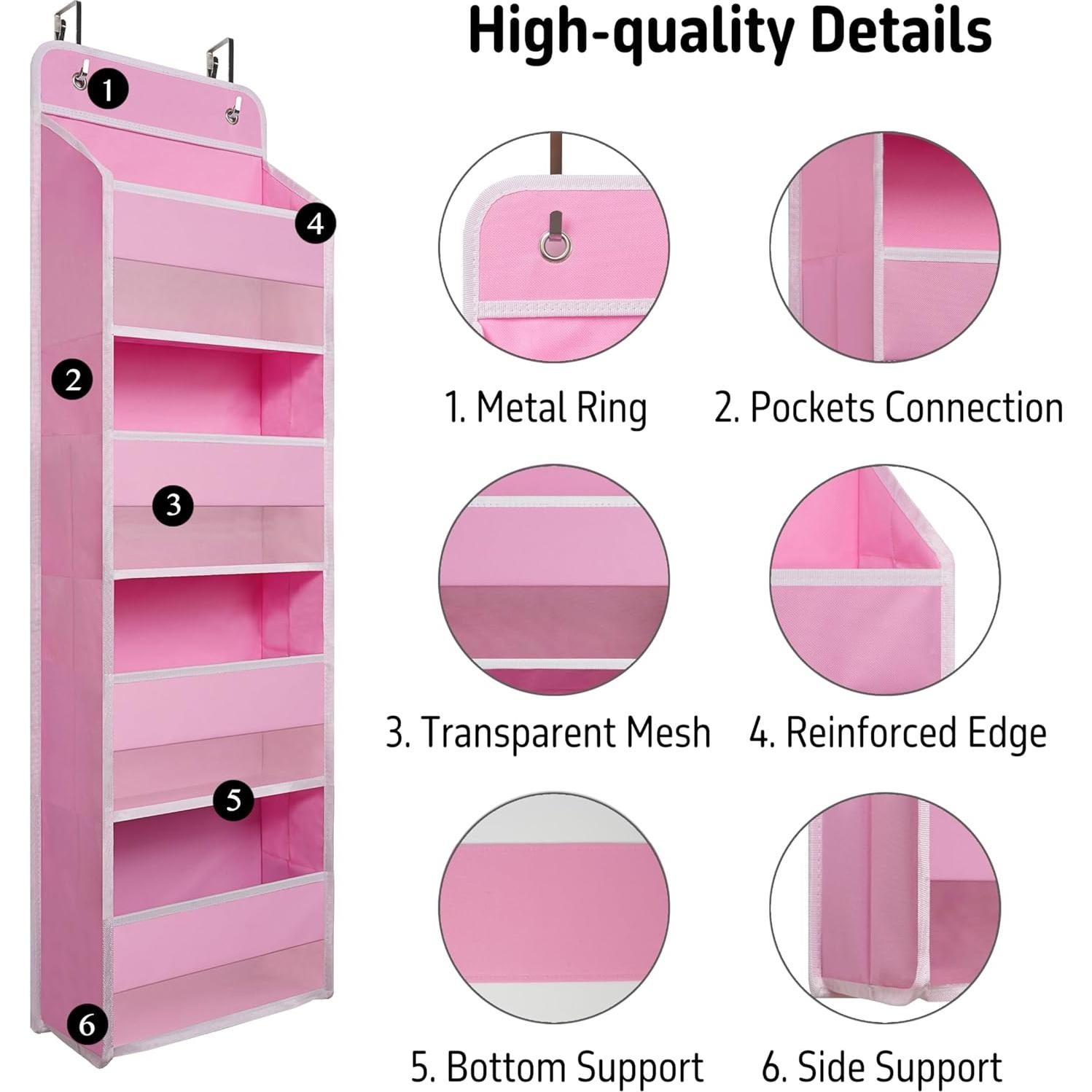 Organizador Colgante Giraffe Creation Rosa 4 Bolsillos 33x14x16.5cm